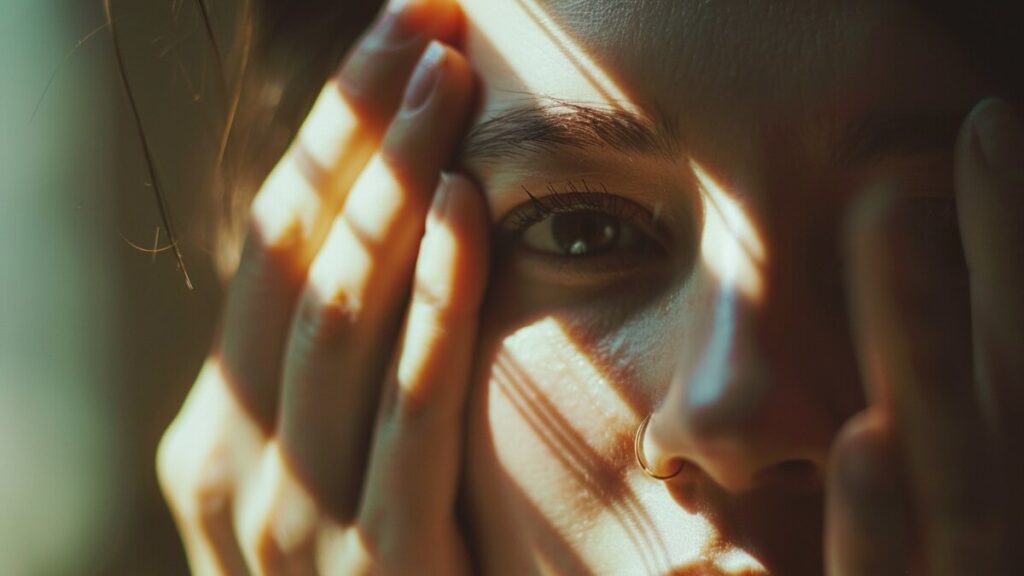 老けていくことに不安を感じる女性肌のアップ