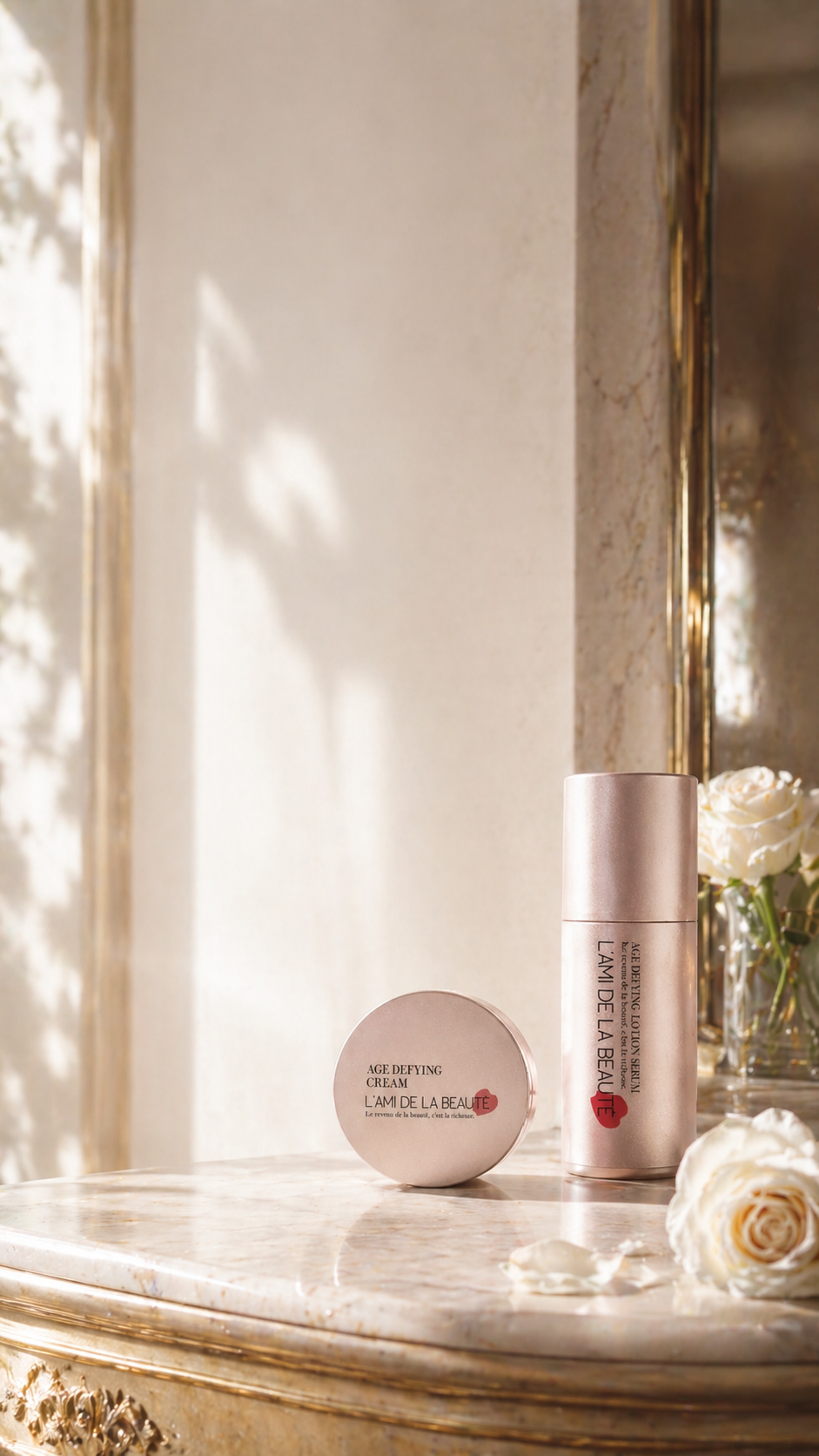 L'AMI DE LA BEAUTÉ AGE-DEFYING LOTION SERUM and CREAM